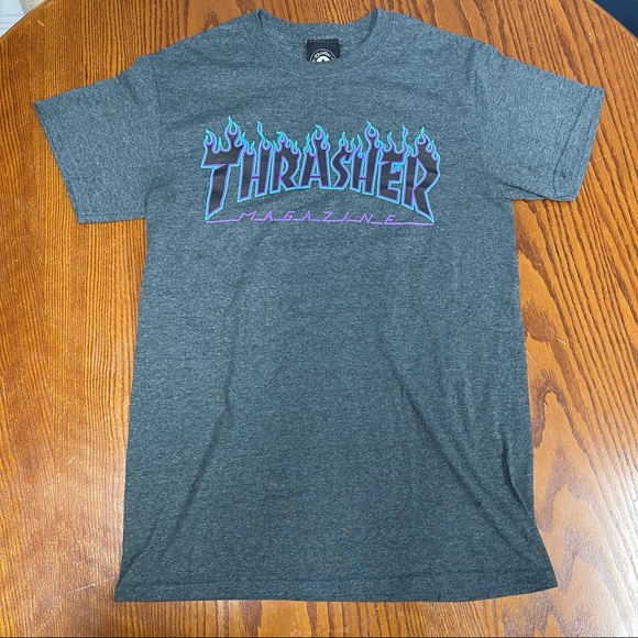 Thrasher Shirts Thrasher Magazine Blue And Purple Logo Tshirt